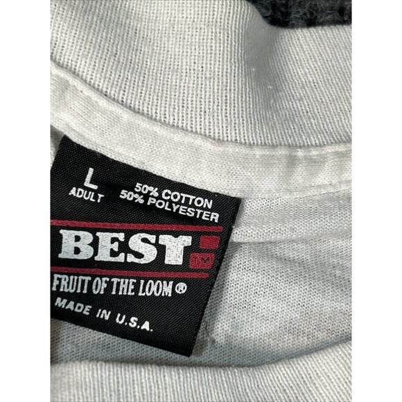 Vintage Single Stitch Hanes Best Butterfly Psychadelic White 80s 90s Size L - Picture 3 of 11